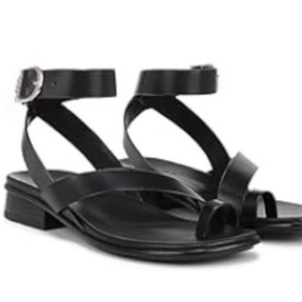 Naturalizer Black Strappy Ankle Buckle Sandals